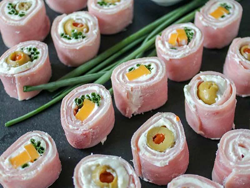 Diabetic-friendly ham rolls